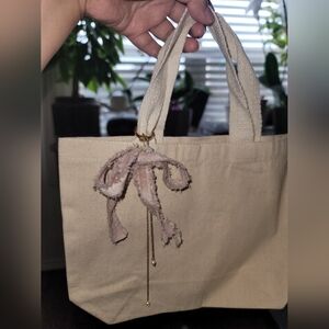 Blush Velvet Bow Purse/ Bag Charm